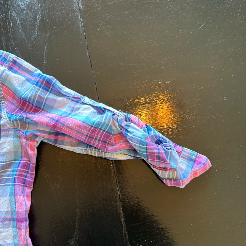 Vintage Retro Iconic Brooks Brothers Blue and Pink Y2K Button Down Size 6P - Picture 7 of 9